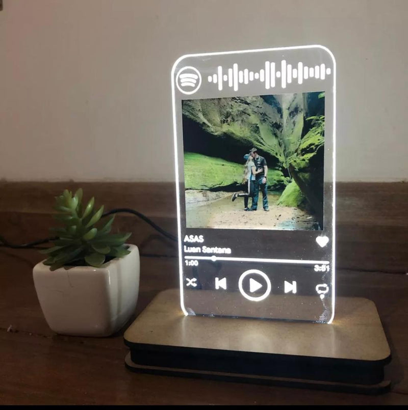 Luminária Decorativa Personalizada Dia Dos Namorados Spotify