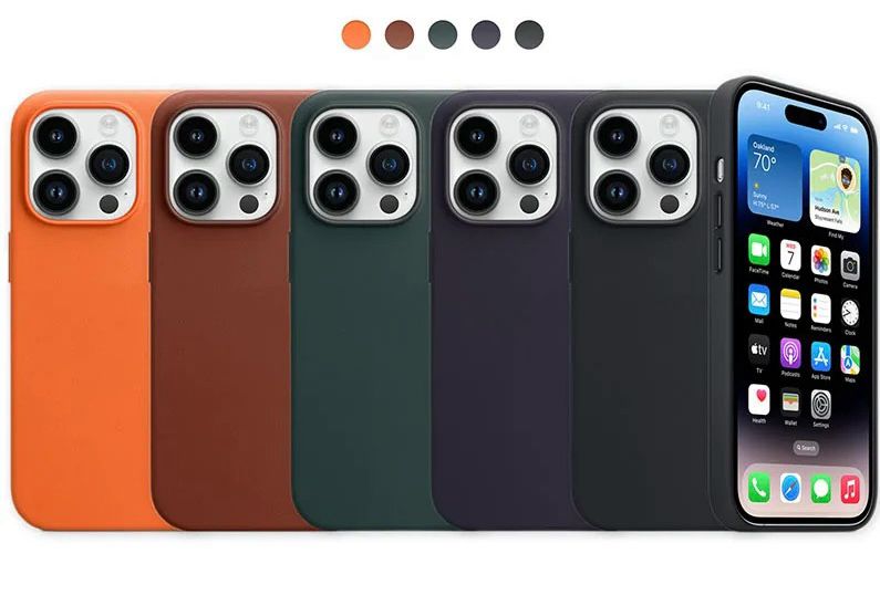 Capa de couro original da apple com capa magsafe para iphone 15 pro max, 15 Pro, 15 Plus e 15.